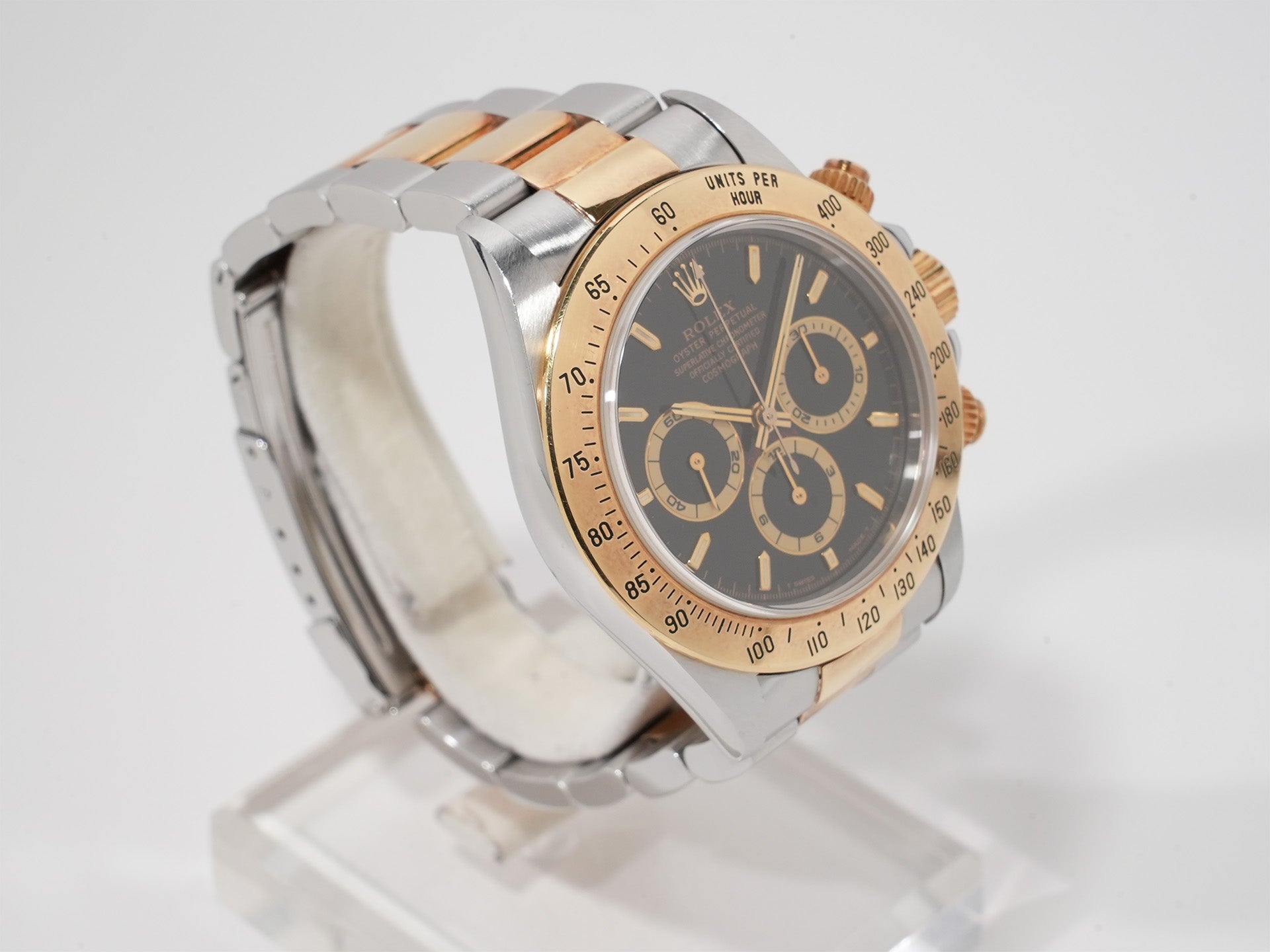 ロレックス デイトナ エルプリメロ Ref.16523 ステンレススチール/イエローゴールド ブラック文字盤 中古 sez2yo36
