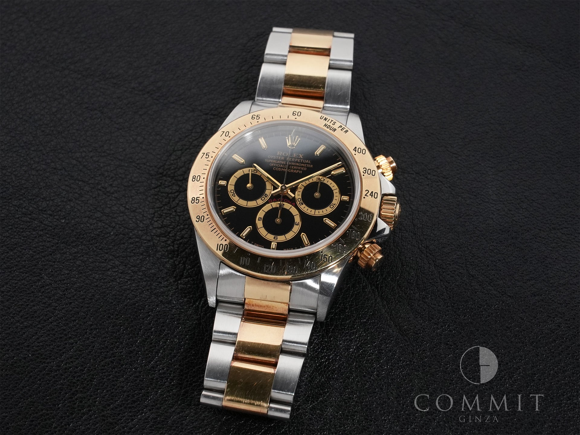 ロレックス デイトナ エルプリメロ Ref.16523 ステンレススチール/イエローゴールド ブラック文字盤 中古 sez2yo36
