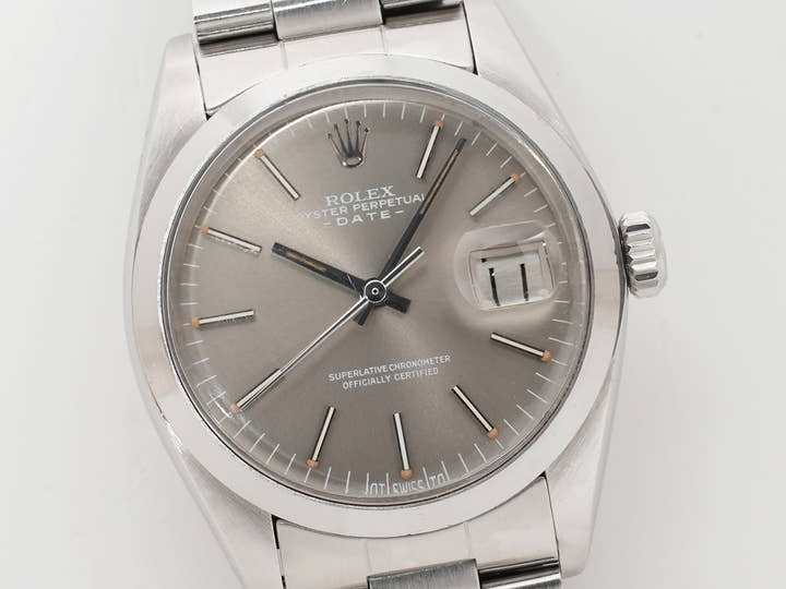 ロレックス オイスターパーペチュアル デイト Ref.1500 ステンレススチール グレー文字盤 中古 8ifbopv7