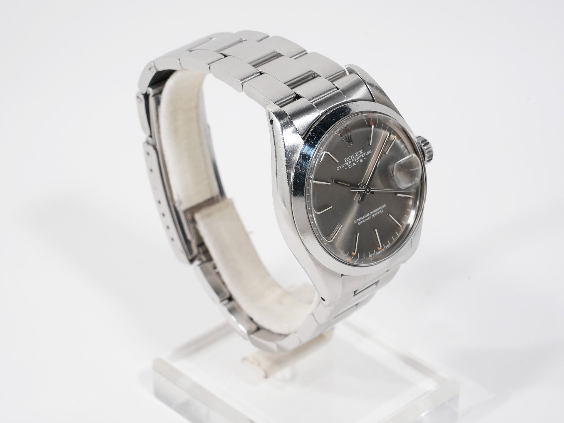 ロレックス オイスターパーペチュアル デイト Ref.1500 ステンレススチール グレー文字盤 中古 8ifbopv7