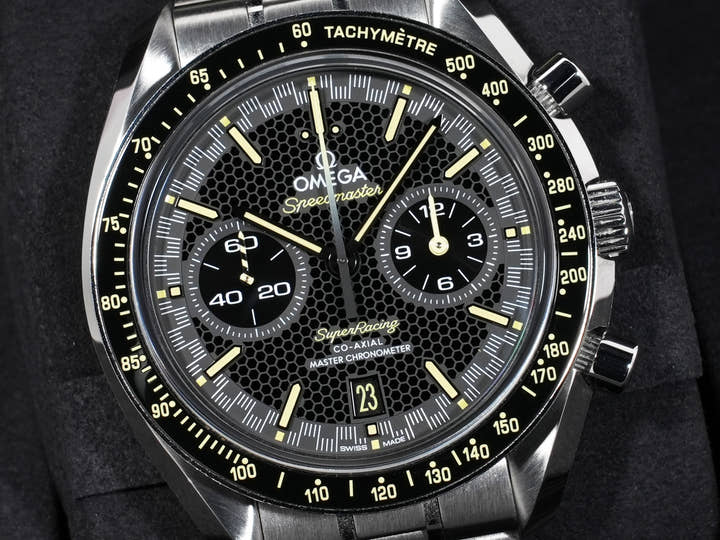 オメガ スピードマスター スーパーレーシング 44.25mm Ref.329.30.44.51.01.003 ステンレススチール ブラック文字盤 美中古 oemaxhv7
