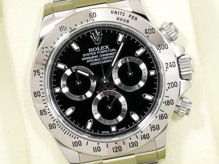 ロレックス デイトナ Ref.116520 ステンレススチール ブラック文字盤 美中古 je48h6w8