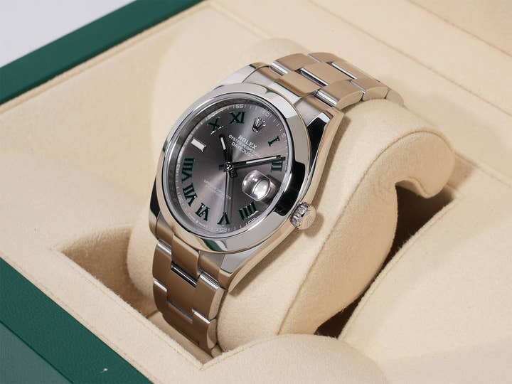 ロレックス デイトジャスト41 Ref.126300 ステンレススチール スレートローマン文字盤 オイスターブレスレット 美品 35adk9eu