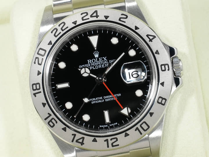 Rolex Explorer II Ref. 16570 Stainless Steel Black Dial Oyster Bracelet Used 2aqavxjv