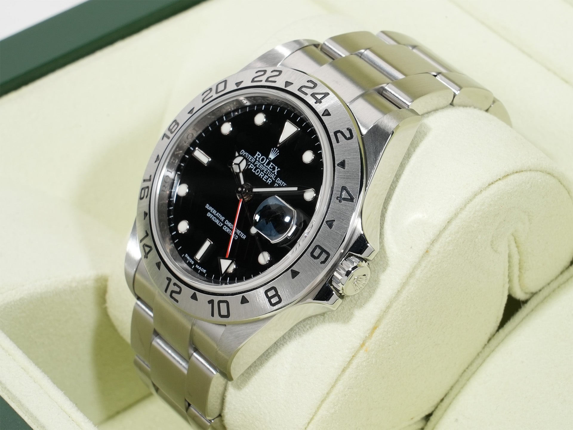 Rolex Explorer II Ref. 16570 Stainless Steel Black Dial Oyster Bracelet Used 2aqavxjv