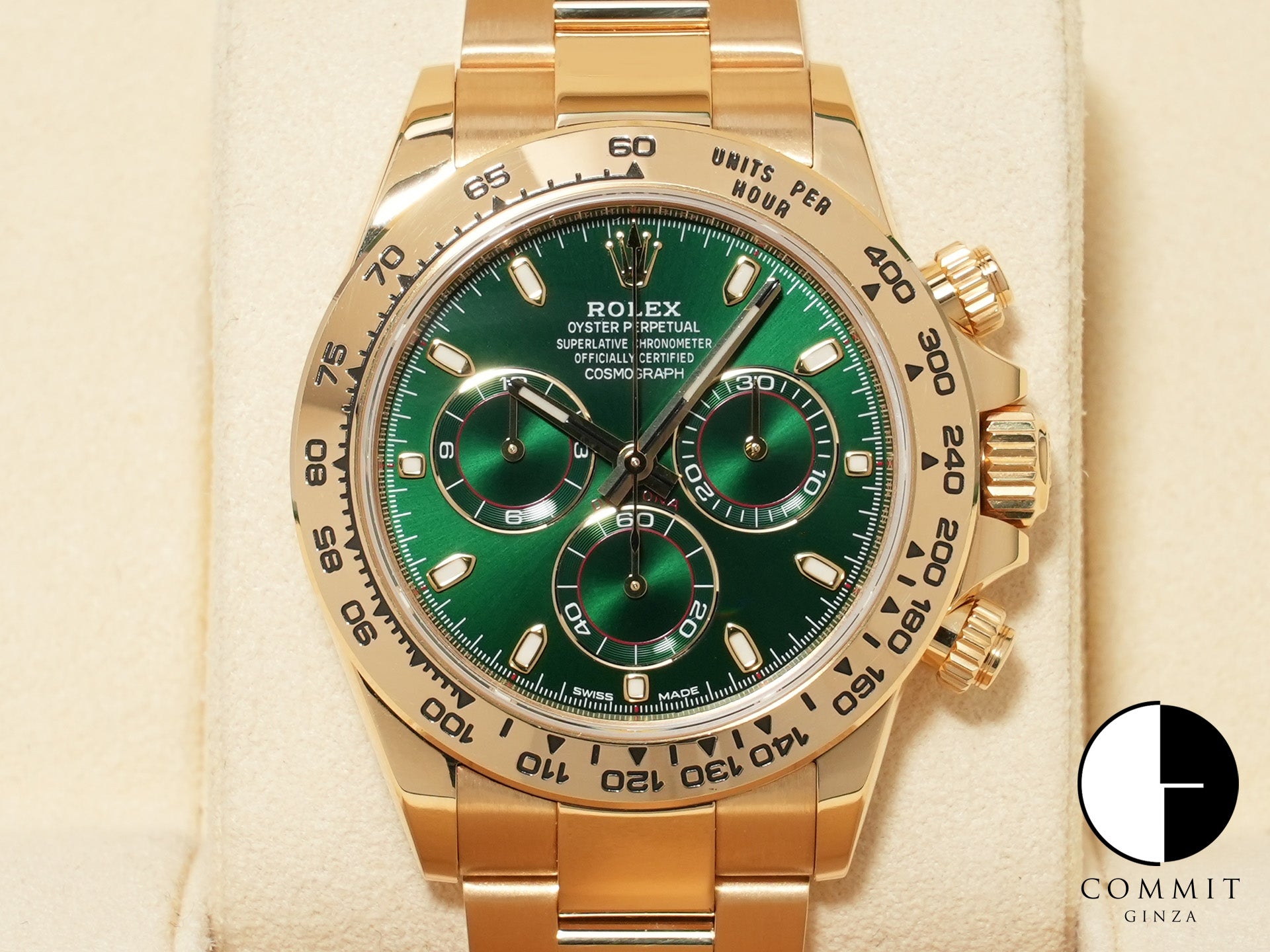 ロレックス デイトナ Ref.116508 イエローゴールド グリーン文字盤 中古 sqw75jy7