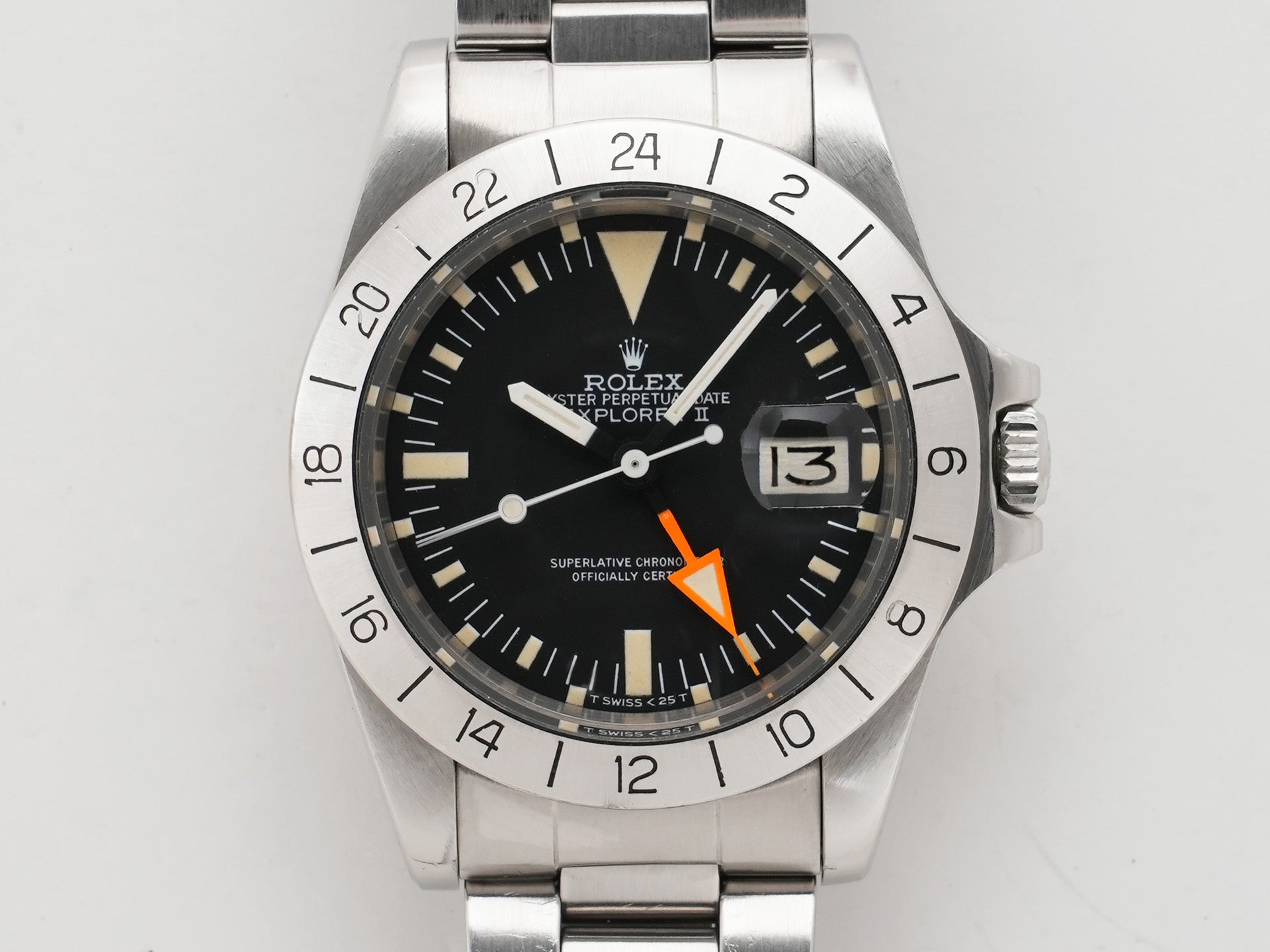 ロレックス エクスプローラーII Ref.1655 ステンレススチール ブラック文字盤 オイスターブレスレット 中古 qfy449xn
