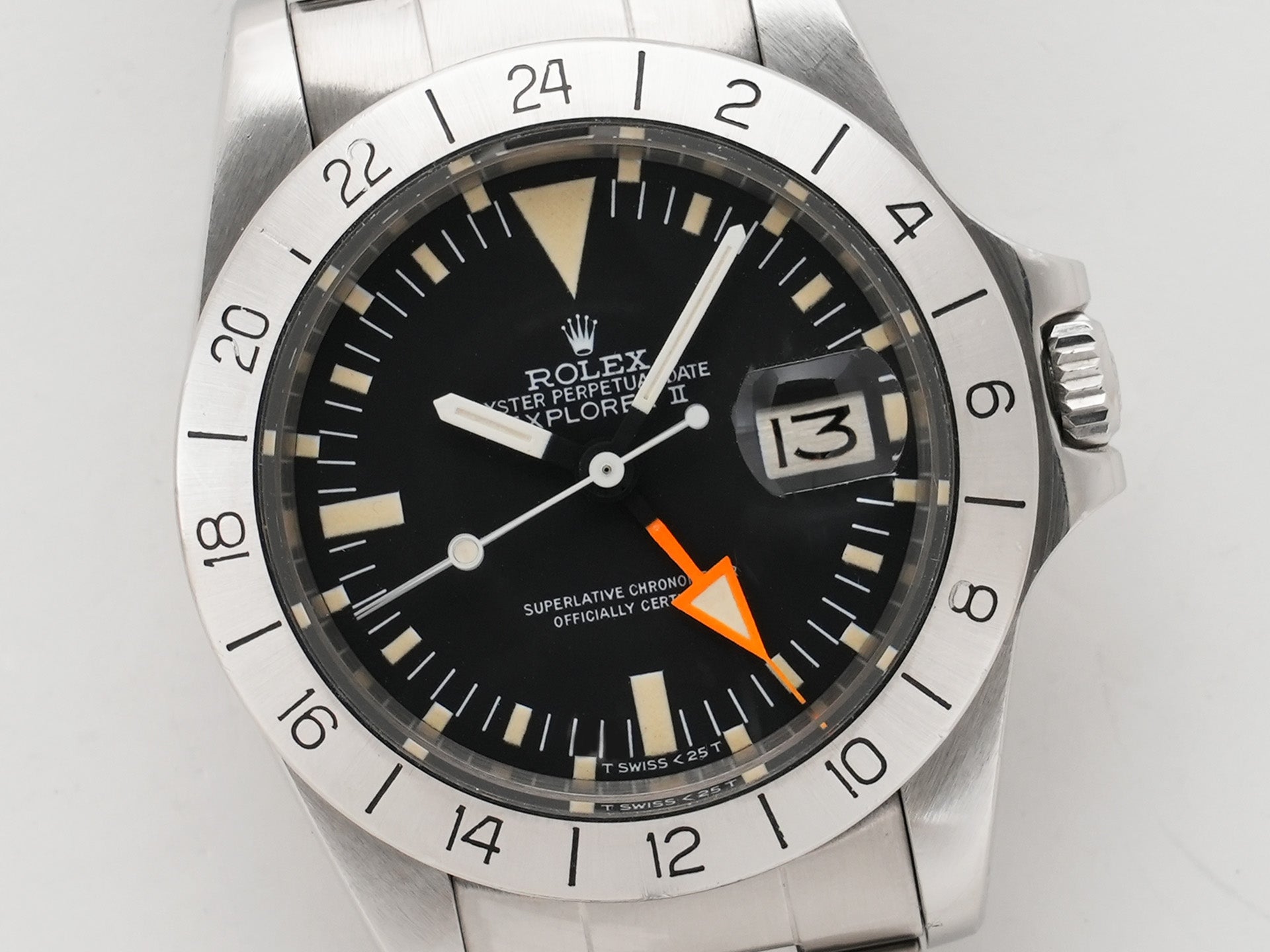 ロレックス エクスプローラーII Ref.1655 ステンレススチール ブラック文字盤 オイスターブレスレット 中古 qfy449xn