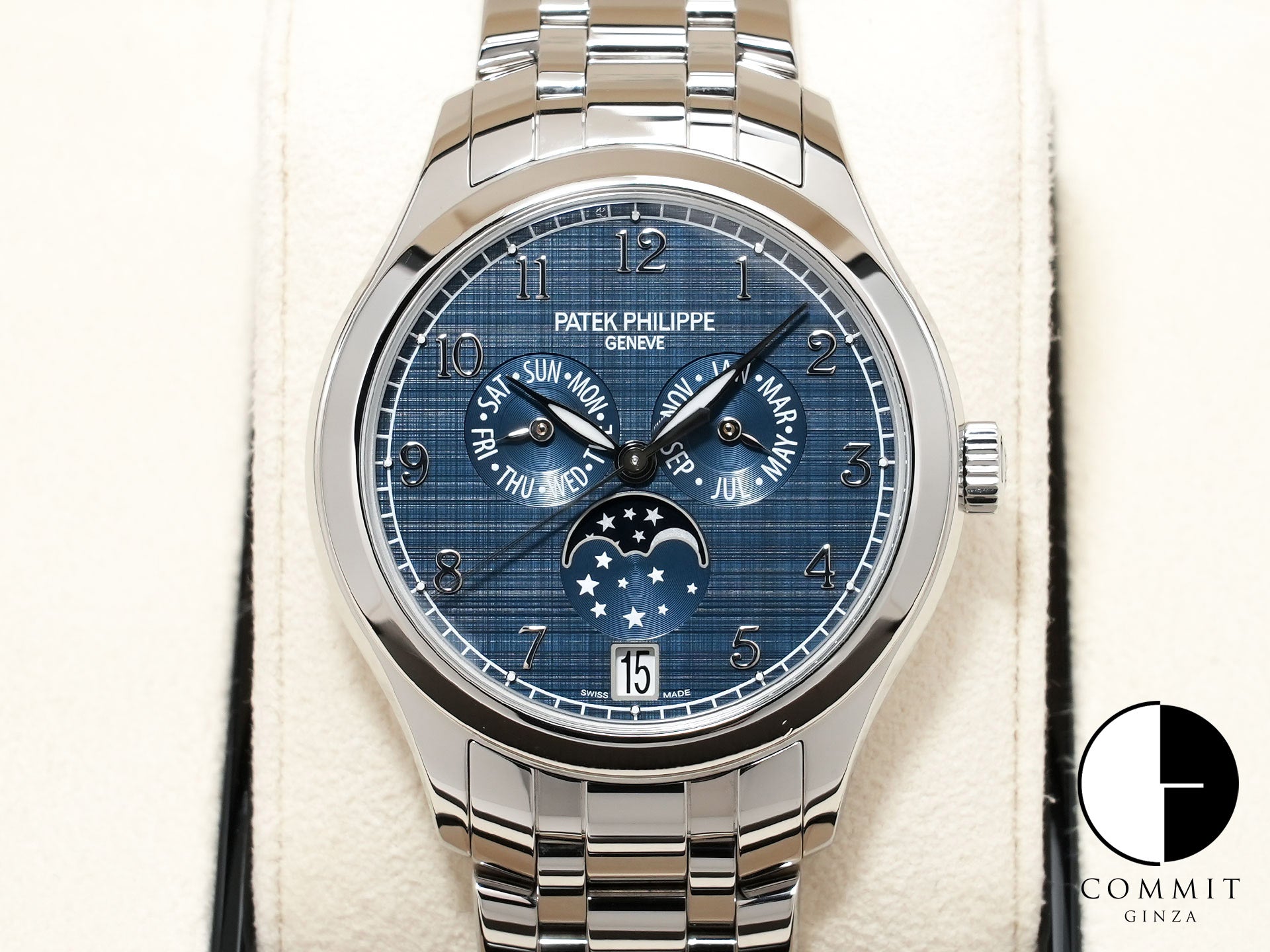 Patek Philippe Annual Calendar Moonphase Ref. 4947/1A-001 Stainless Steel Blue Dial Pre-owned 92qe9ufo