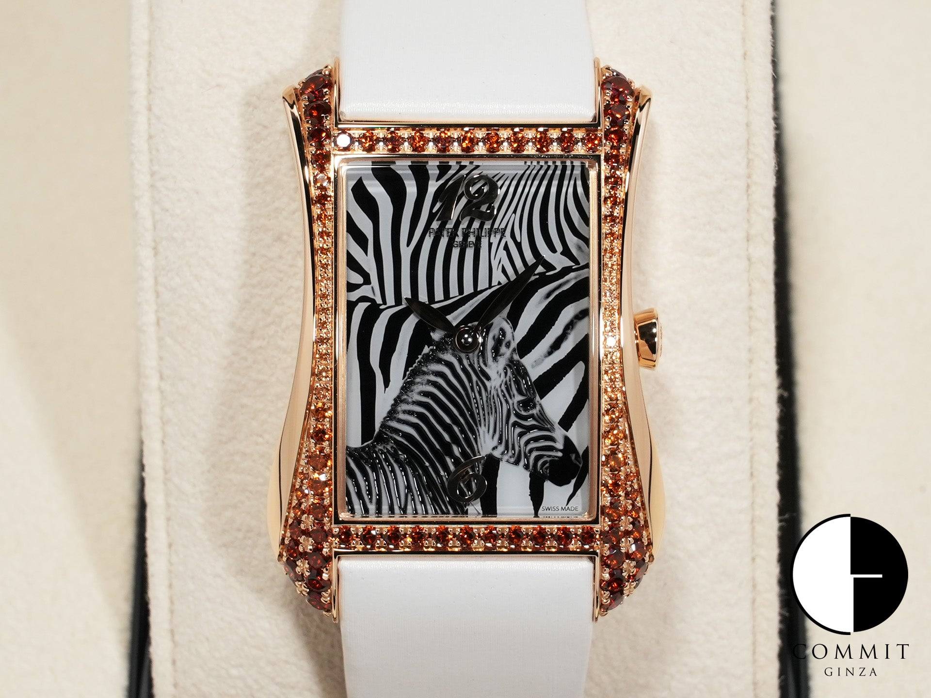 Patek Philippe Gondolo Serata Ref.4962/200R-010 Rose Gold Metallic Sapphire Crystal Dial with Zebra Motif Unused 2wyc9sfg