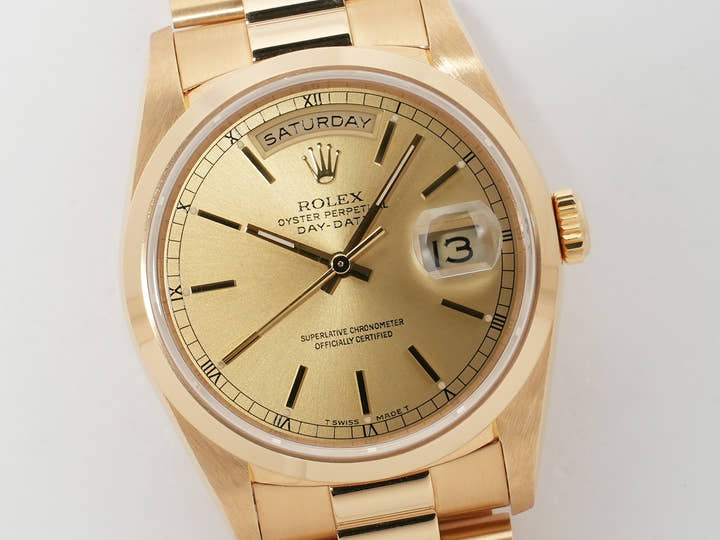 ロレックス デイデイト36 Ref.18208 イエローゴールド シャンパン文字盤 美品 j6tmza7p