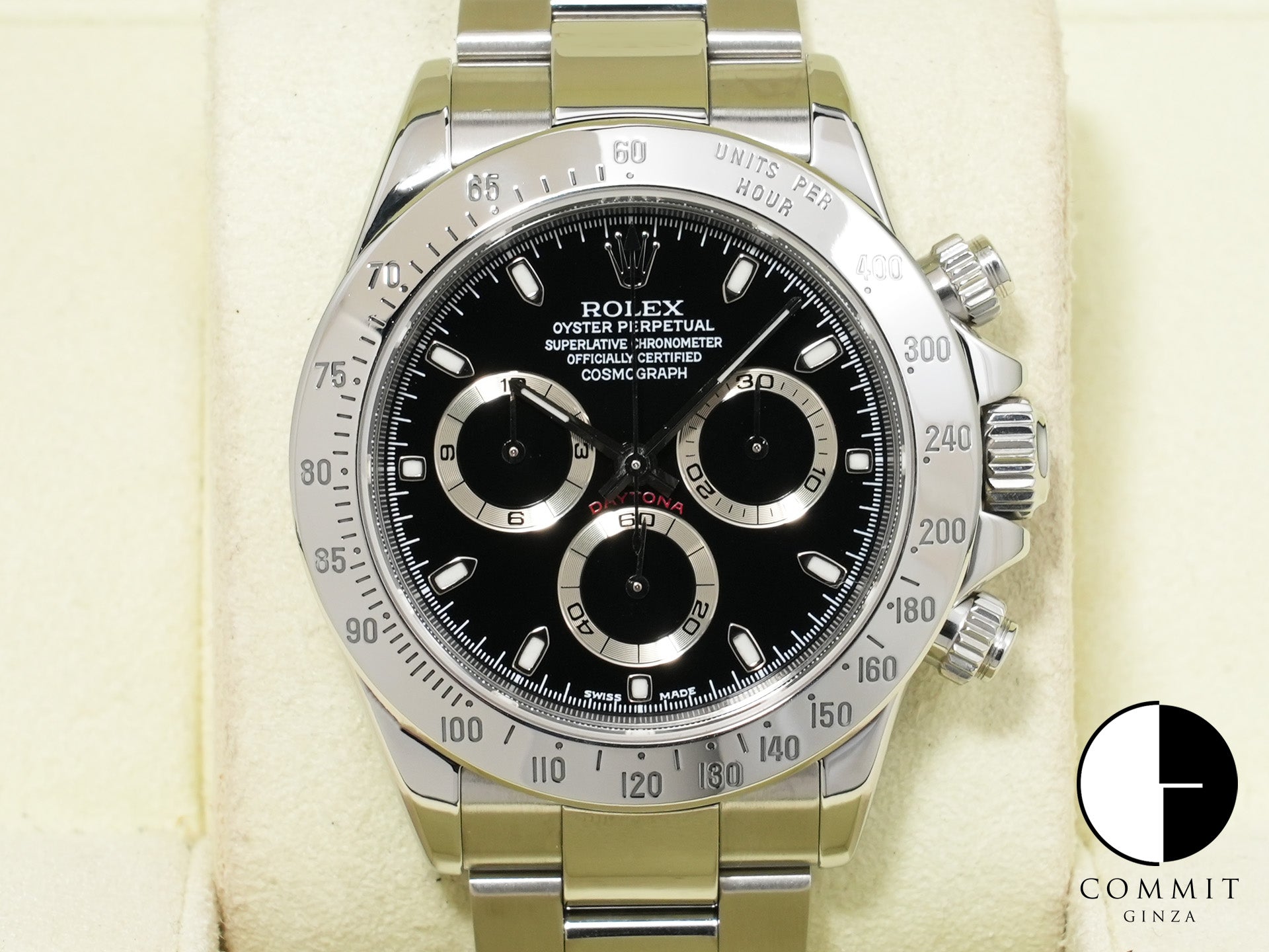 Rolex Daytona Ref. 116520 Stainless Steel Black Dial Excellent Used Condition cth2z37e
