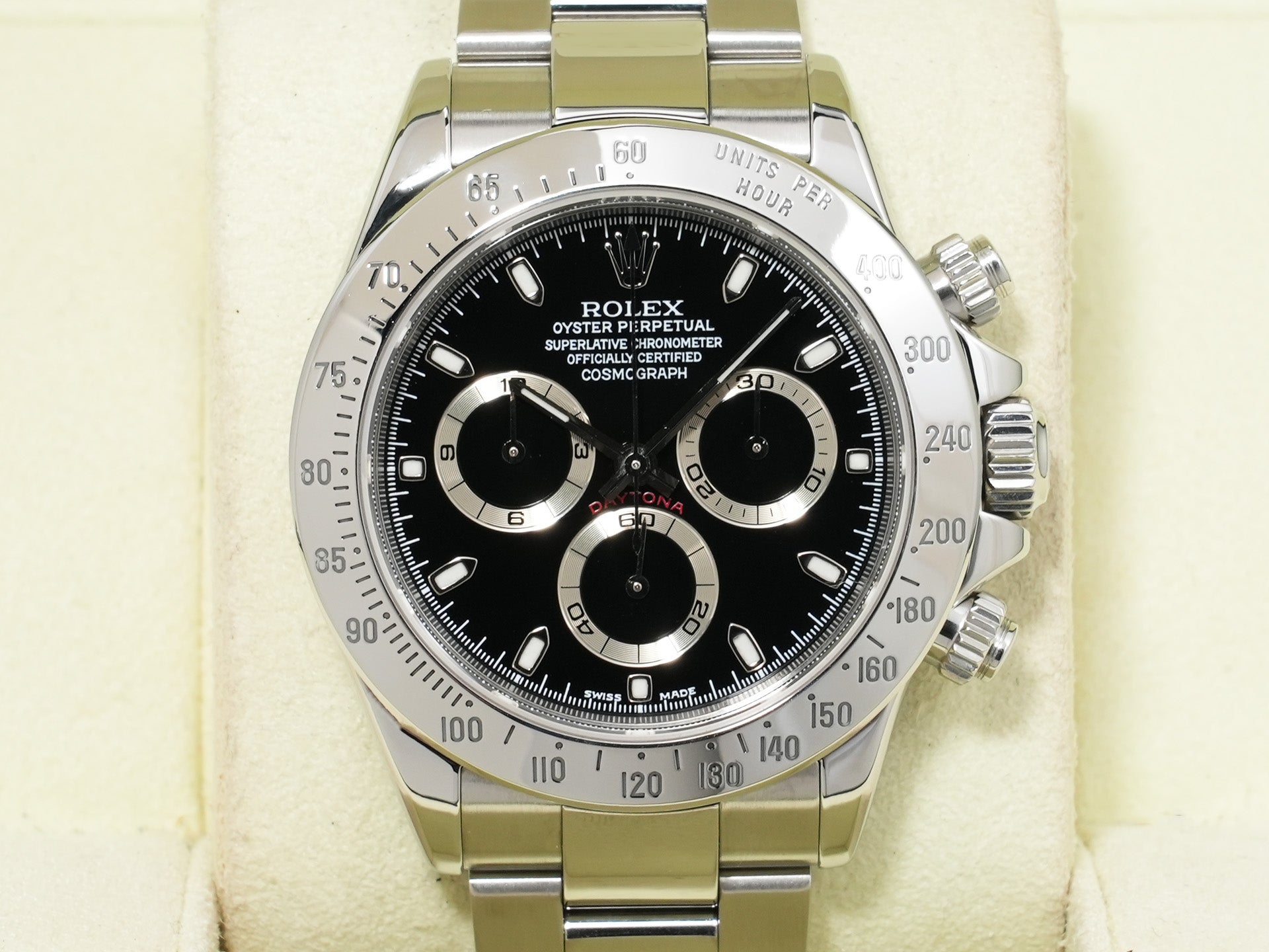 Rolex Daytona Ref. 116520 Stainless Steel Black Dial Excellent Used Condition cth2z37e