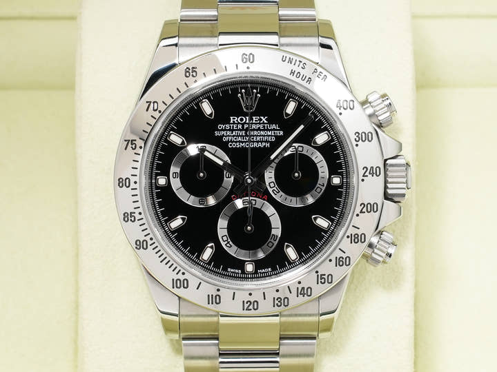 Rolex Daytona Ref. 116520 Stainless Steel Black Dial Used pp25b3qb