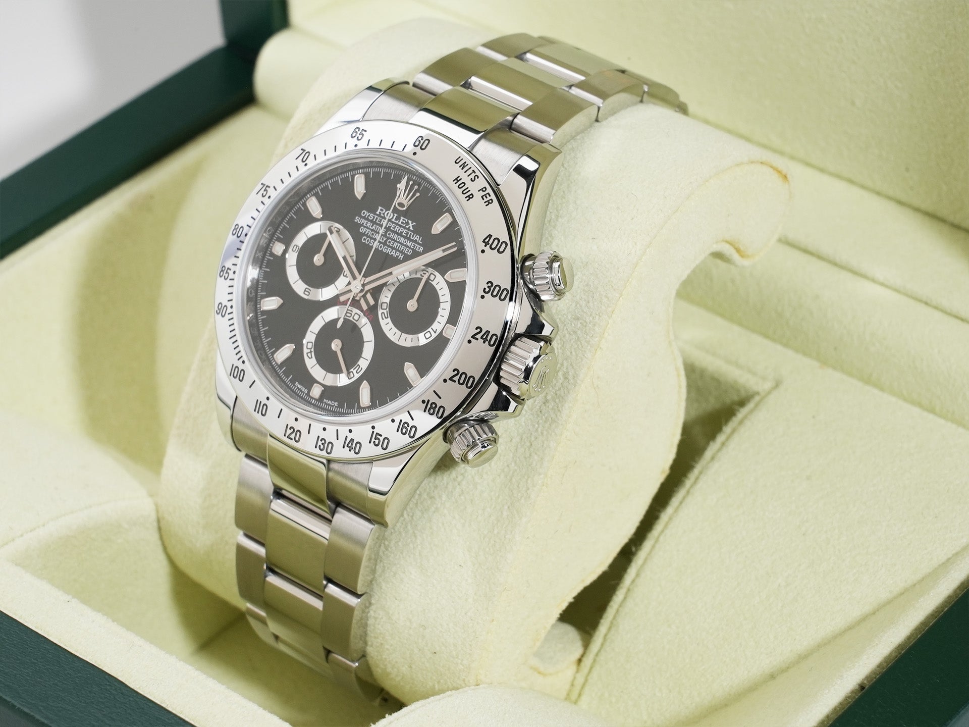 Rolex Daytona Ref. 116520 Stainless Steel Black Dial Used pp25b3qb