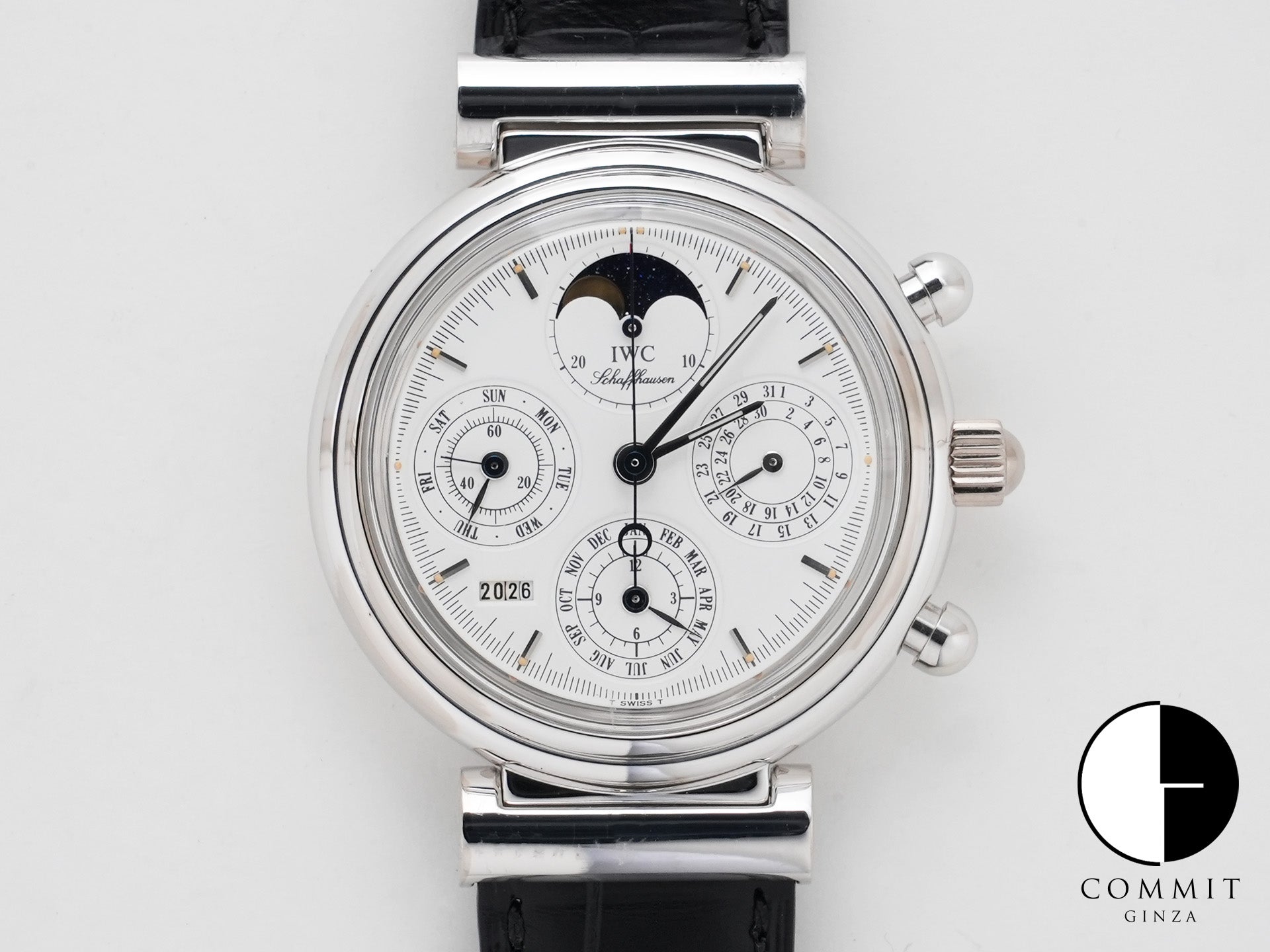 IWC ダ・ヴィンチ パーペチュアルカレンダー クロノグラフ Ref.IW3750 ホワイトゴールド ホワイト文字盤 美中古 qptkmmnd