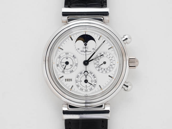 IWC ダ・ヴィンチ パーペチュアルカレンダー クロノグラフ Ref.IW3750 ホワイトゴールド ホワイト文字盤 美中古 qptkmmnd