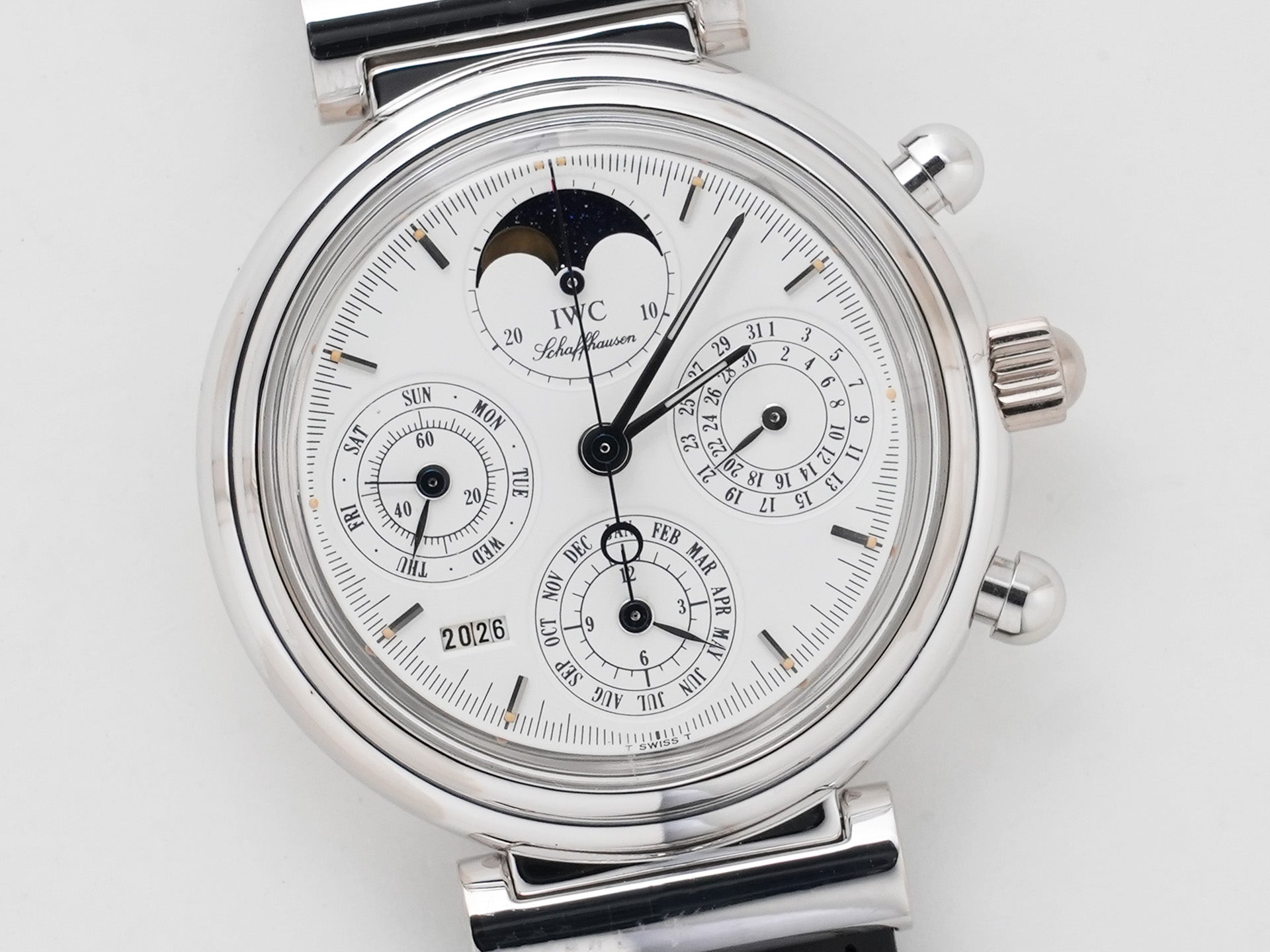 IWC ダ・ヴィンチ パーペチュアルカレンダー クロノグラフ Ref.IW3750 ホワイトゴールド ホワイト文字盤 美中古 qptkmmnd