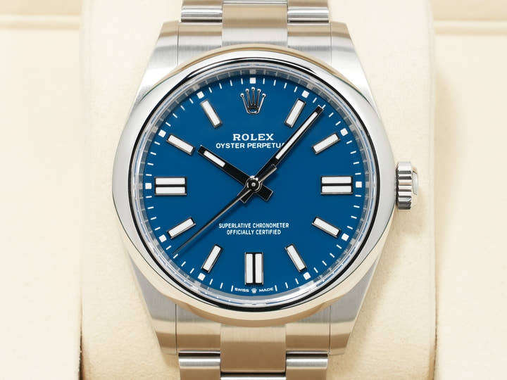 Rolex Oyster Perpetual 41 Ref. 134300 Stainless Steel Med Blue Dial Unused fkbtn9qk