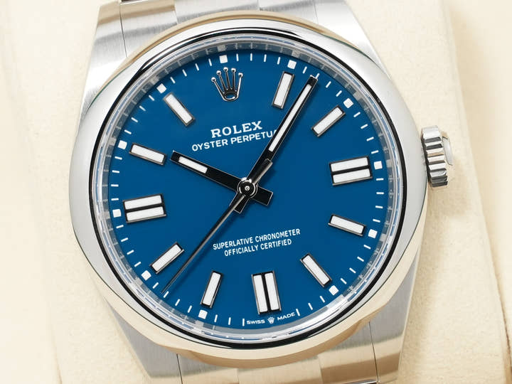 Rolex Oyster Perpetual 41 Ref. 134300 Stainless Steel Med Blue Dial Unused fkbtn9qk