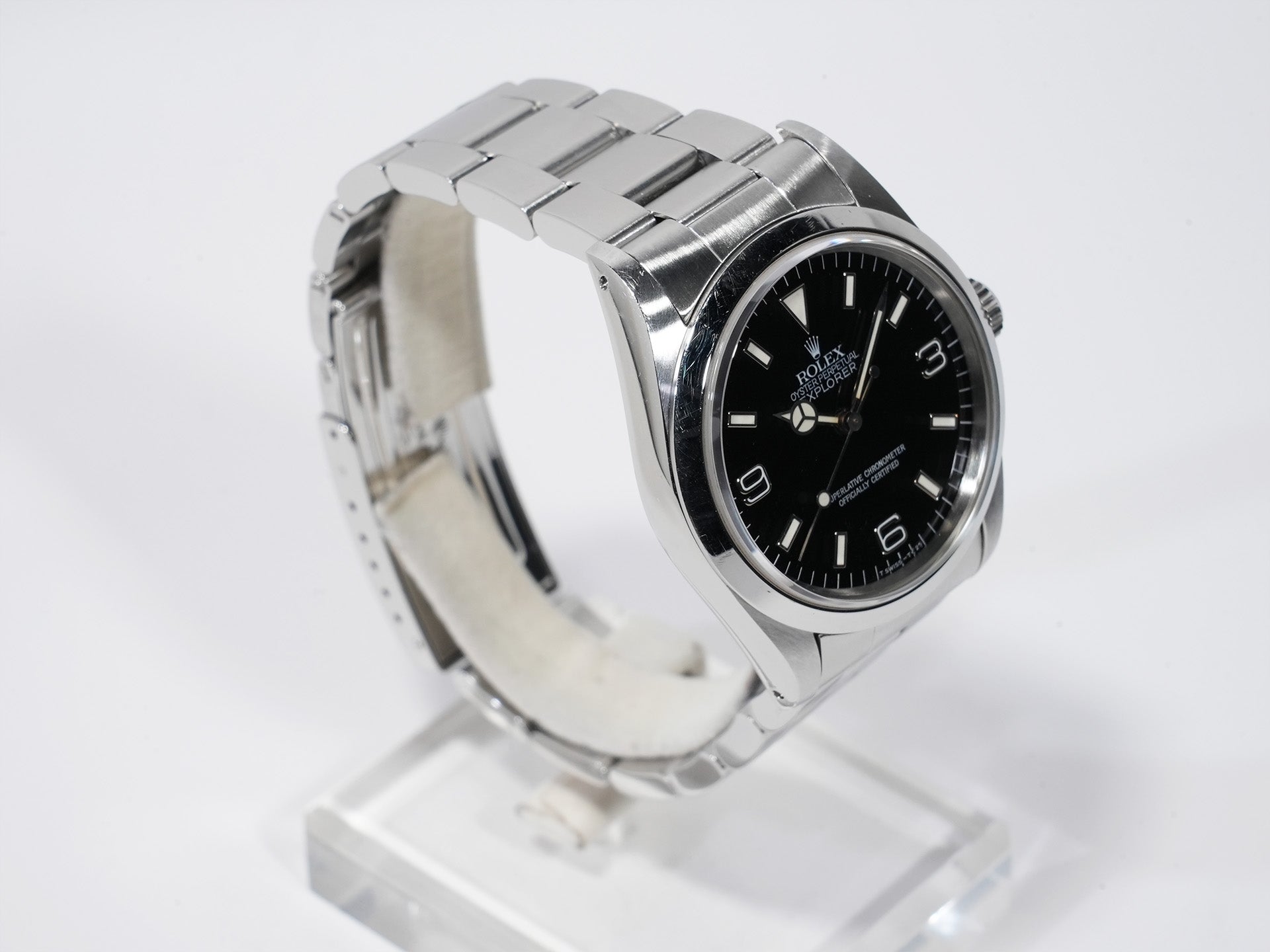 Rolex Explorer I Ref. 14270 Stainless Steel Black Dial Oyster Bracelet Used iawyh6ds