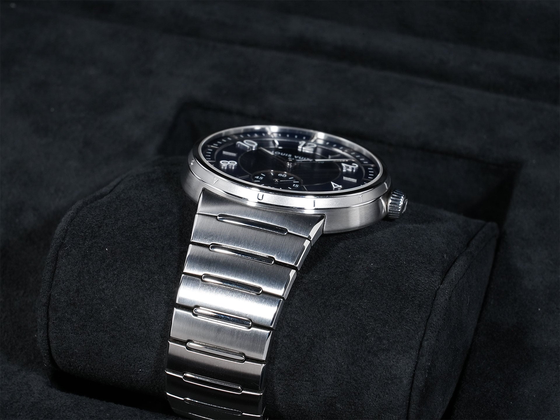 ルイヴィトン タンブール オトマティック Ref.W1ST20 ステンレススチール ブルー文字盤 中古 qhck5jeo
