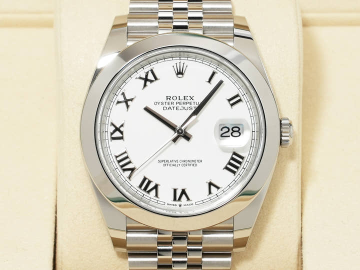 Rolex Datejust 41 Ref. 126300 Stainless Steel White Roman Dial Jubilee Bracelet Unused mx3pdd2d