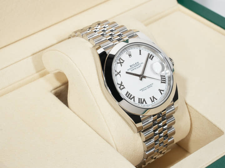 Rolex Datejust 41 Ref. 126300 Stainless Steel White Roman Dial Jubilee Bracelet Unused mx3pdd2d