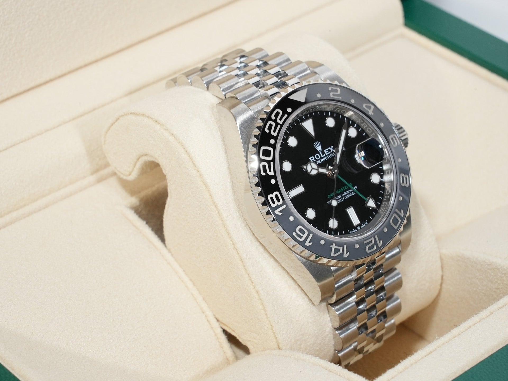 ROLEX GMT-Master II Ref.126710GRNR Stainless Steel Black Dial Jubilee Bracelet Excellent Condition 3p3natxc