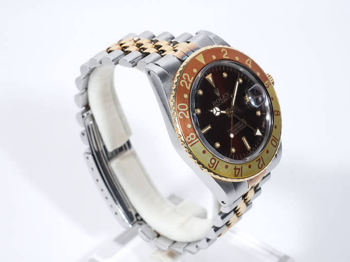ロレックス GMTマスター Ref.16753 ステンレススチール/イエローゴールド ブラウン文字盤 ジュビリーブレスレット 中古 b7inqk6m