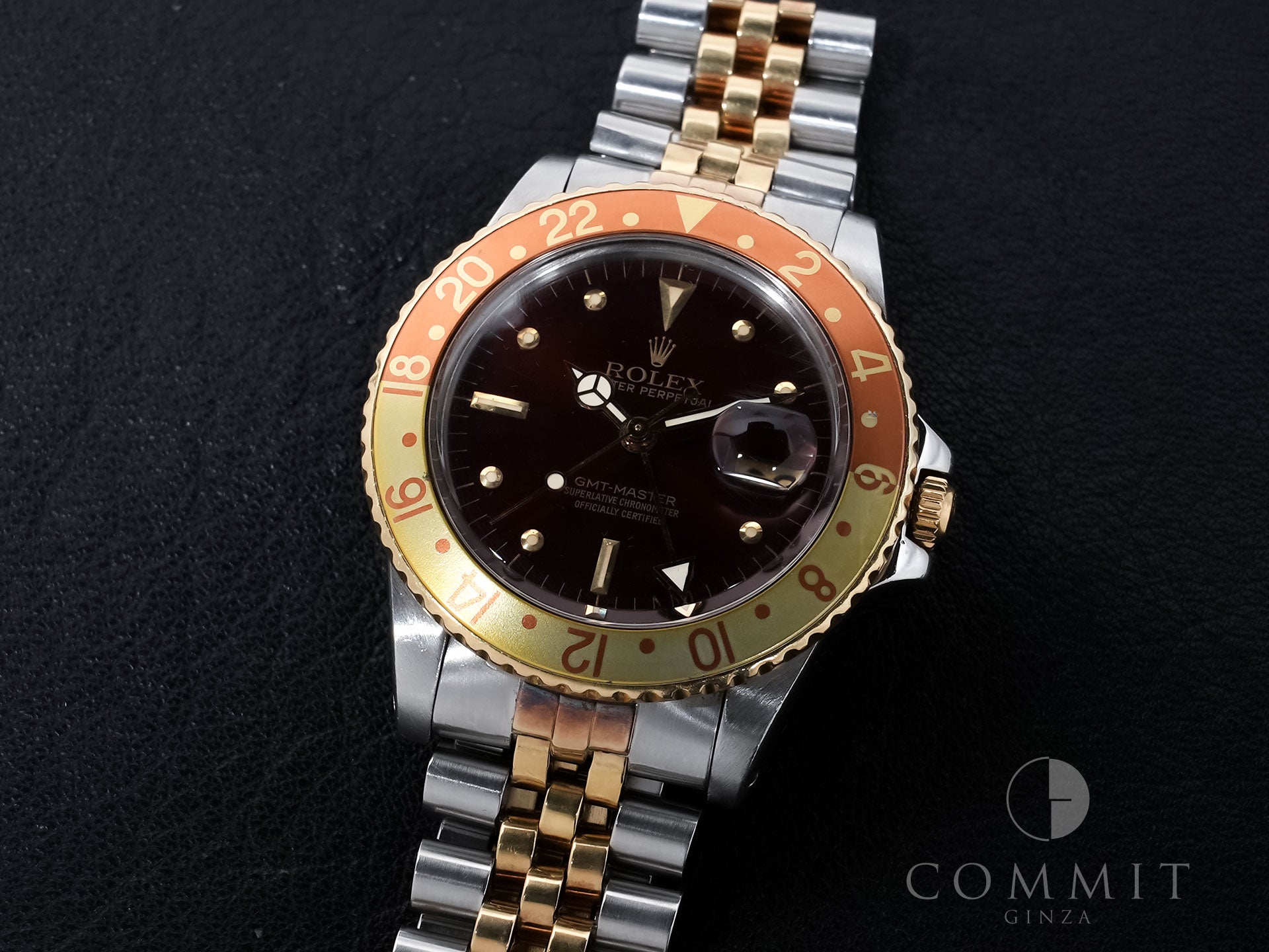 ロレックス GMTマスター Ref.16753 ステンレススチール/イエローゴールド ブラウン文字盤 ジュビリーブレスレット 中古 b7inqk6m