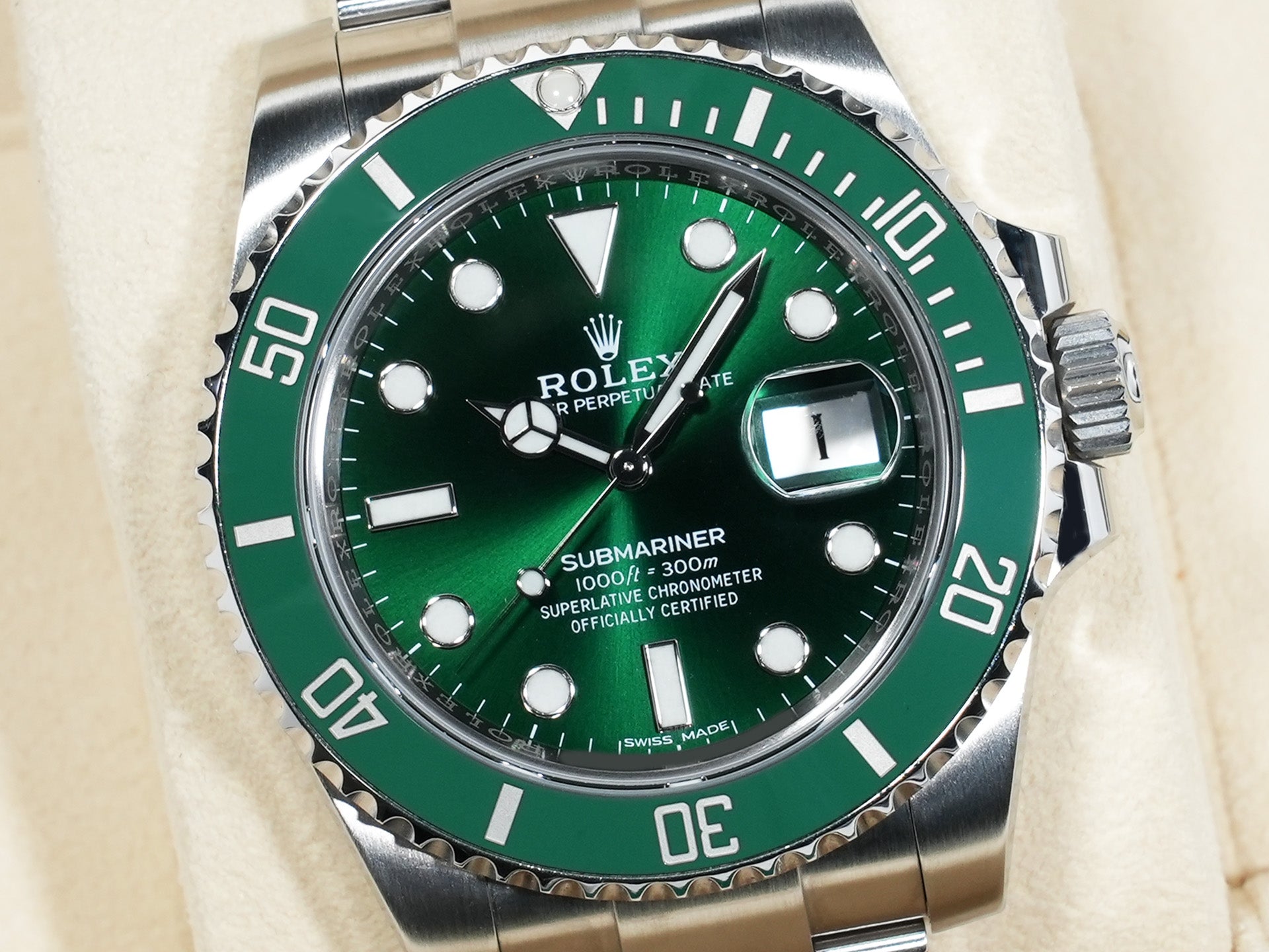 ロレックス サブマリーナー デイト Ref.116610LV ステンレススチール グリーン文字盤 中古 tsad4rms