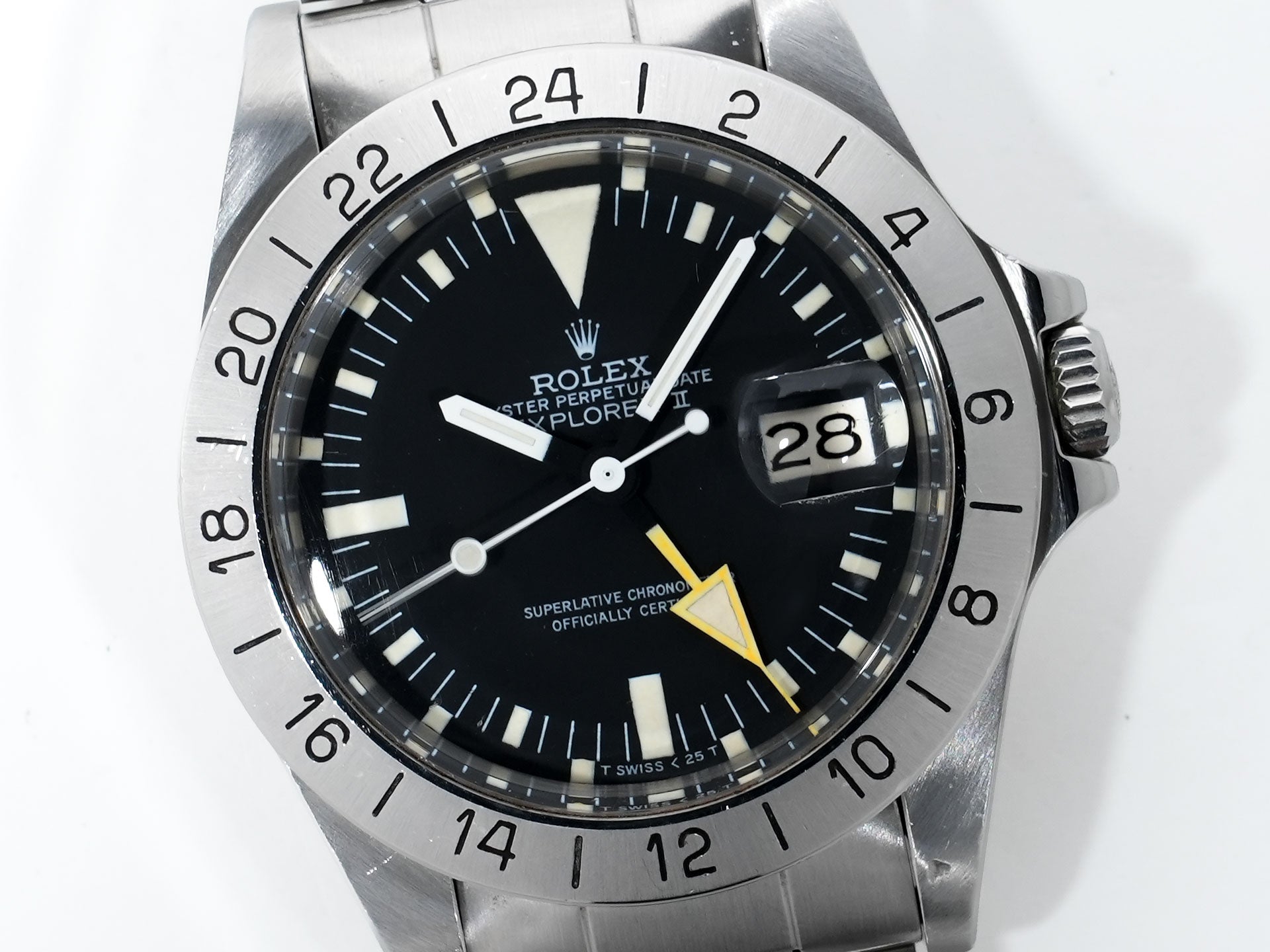 ロレックス エクスプローラーII Ref.1655 ステンレススチール ブラック文字盤 オイスターブレスレット 中古 mjsapxjb