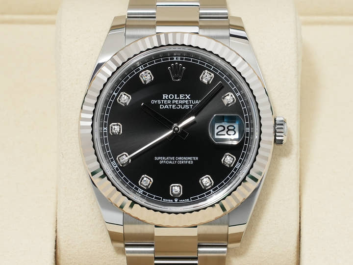 Rolex Datejust 41 Ref.126334G Stainless Steel/White Gold Black Dial with 10-point Diamonds Oyster Bracelet Unused 5zzfmnr3