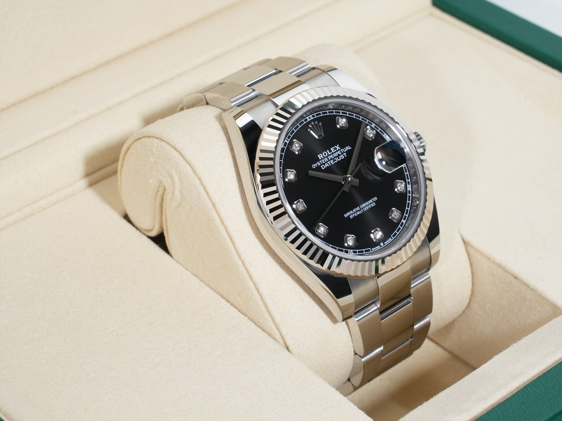 Rolex Datejust 41 Ref.126334G Stainless Steel/White Gold Black Dial with 10-point Diamonds Oyster Bracelet Unused 5zzfmnr3