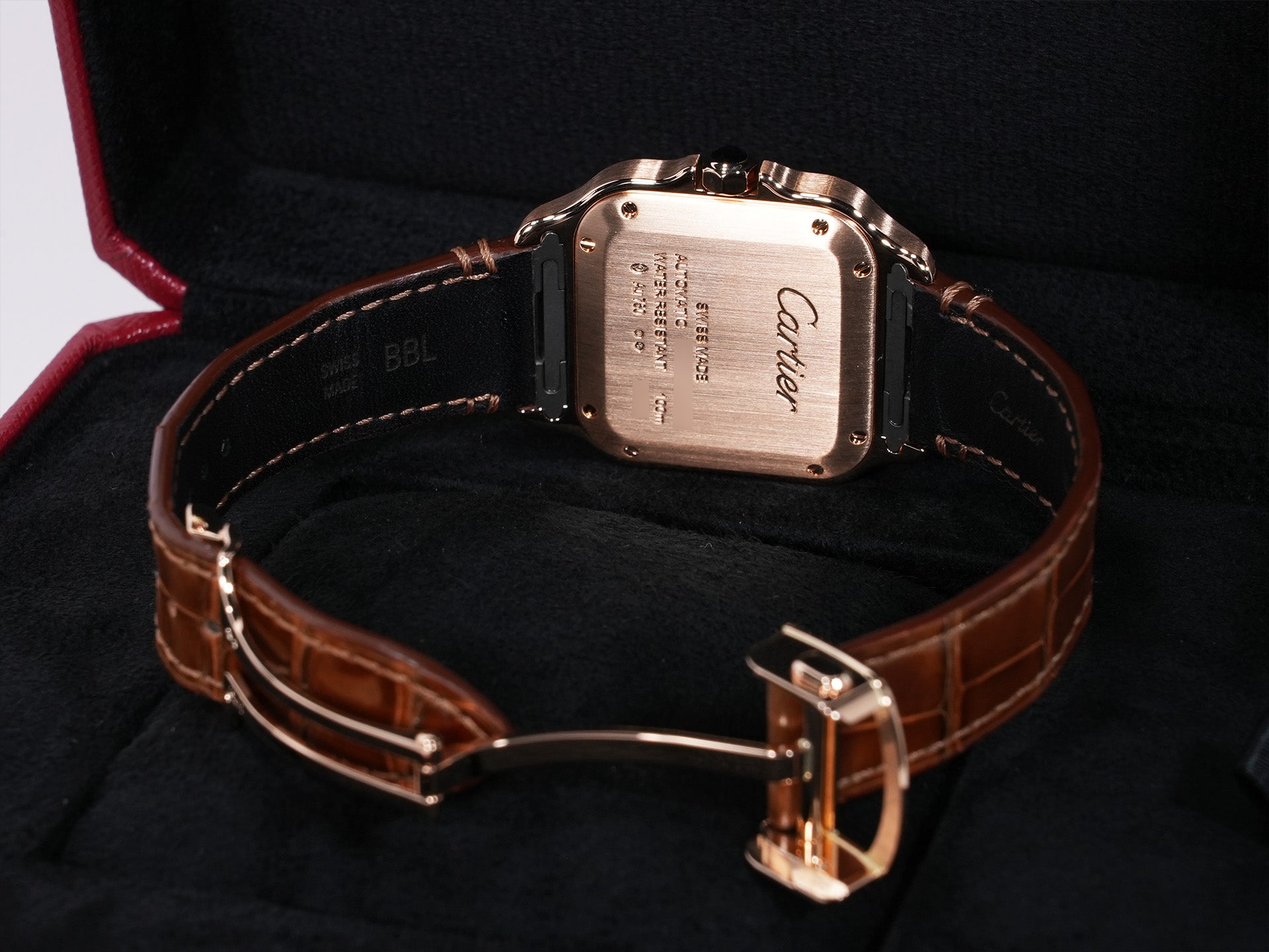 カルティエ サントス ドゥ カルティエ MM Ref.WGSA0028 18Kローズゴールド シルバー文字盤 美品 4hx3rjmx