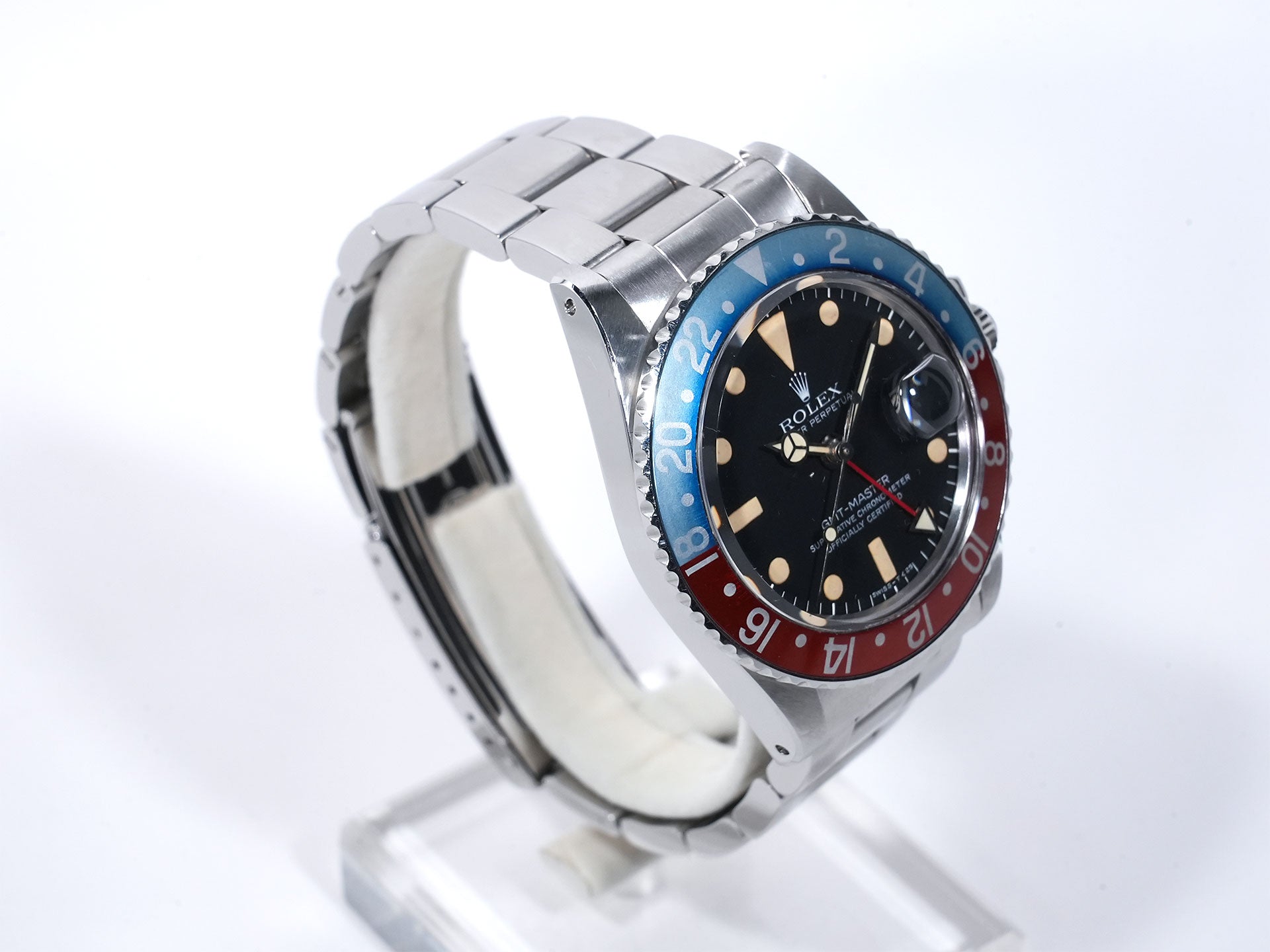 ロレックス GMTマスター Ref.1675 ステンレススチール ブラック文字盤 オイスターブレスレット 中古 eu798v54