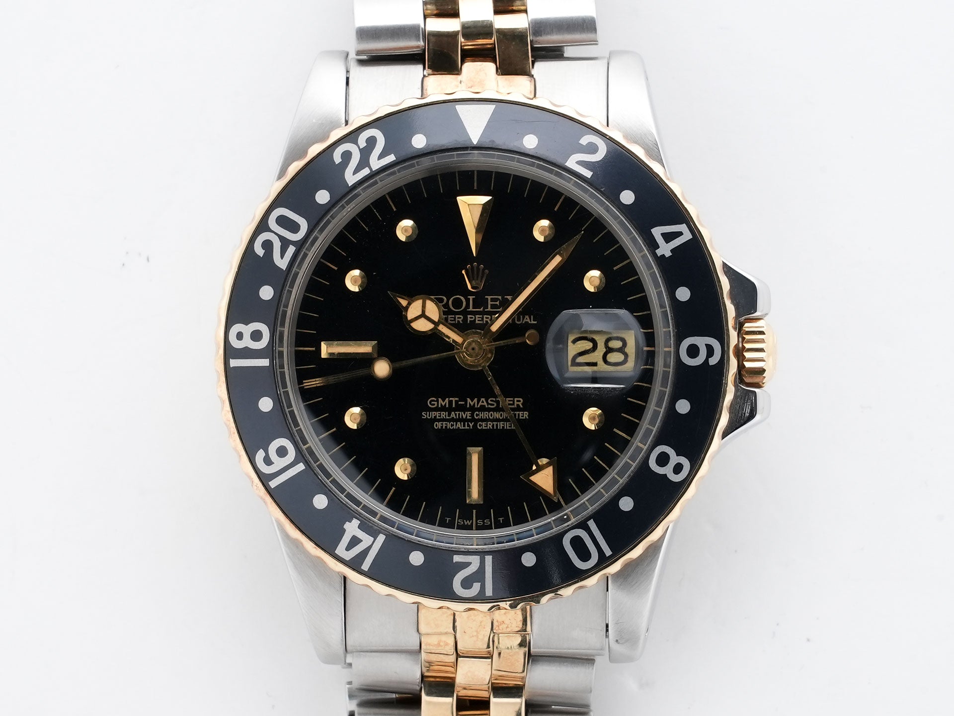 Rolex GMT-Master Ref. 1675/3 Stainless Steel/Yellow Gold Black Dial Jubilee Bracelet Used w5g67g3e