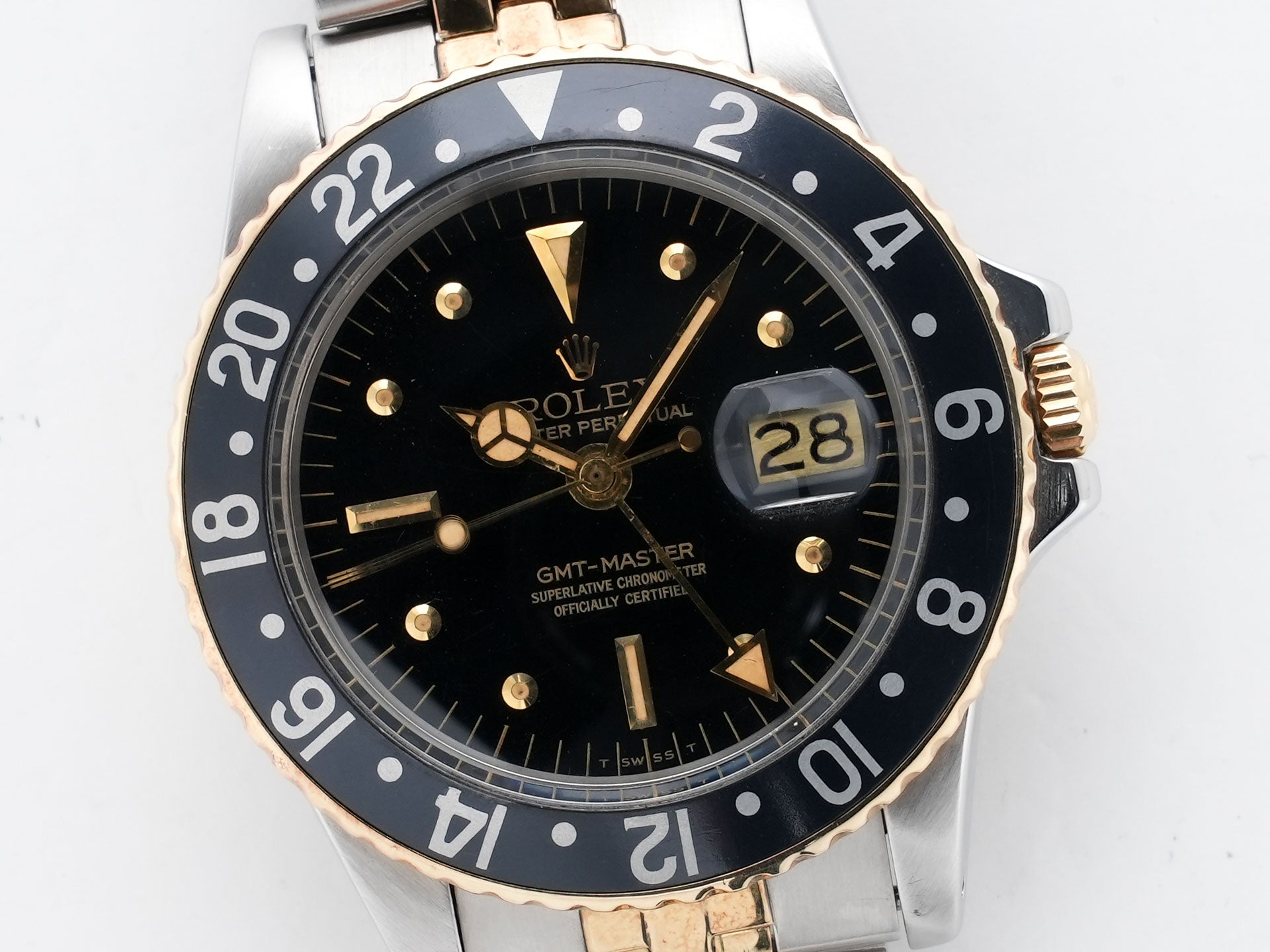 Rolex GMT-Master Ref. 1675/3 Stainless Steel/Yellow Gold Black Dial Jubilee Bracelet Used w5g67g3e
