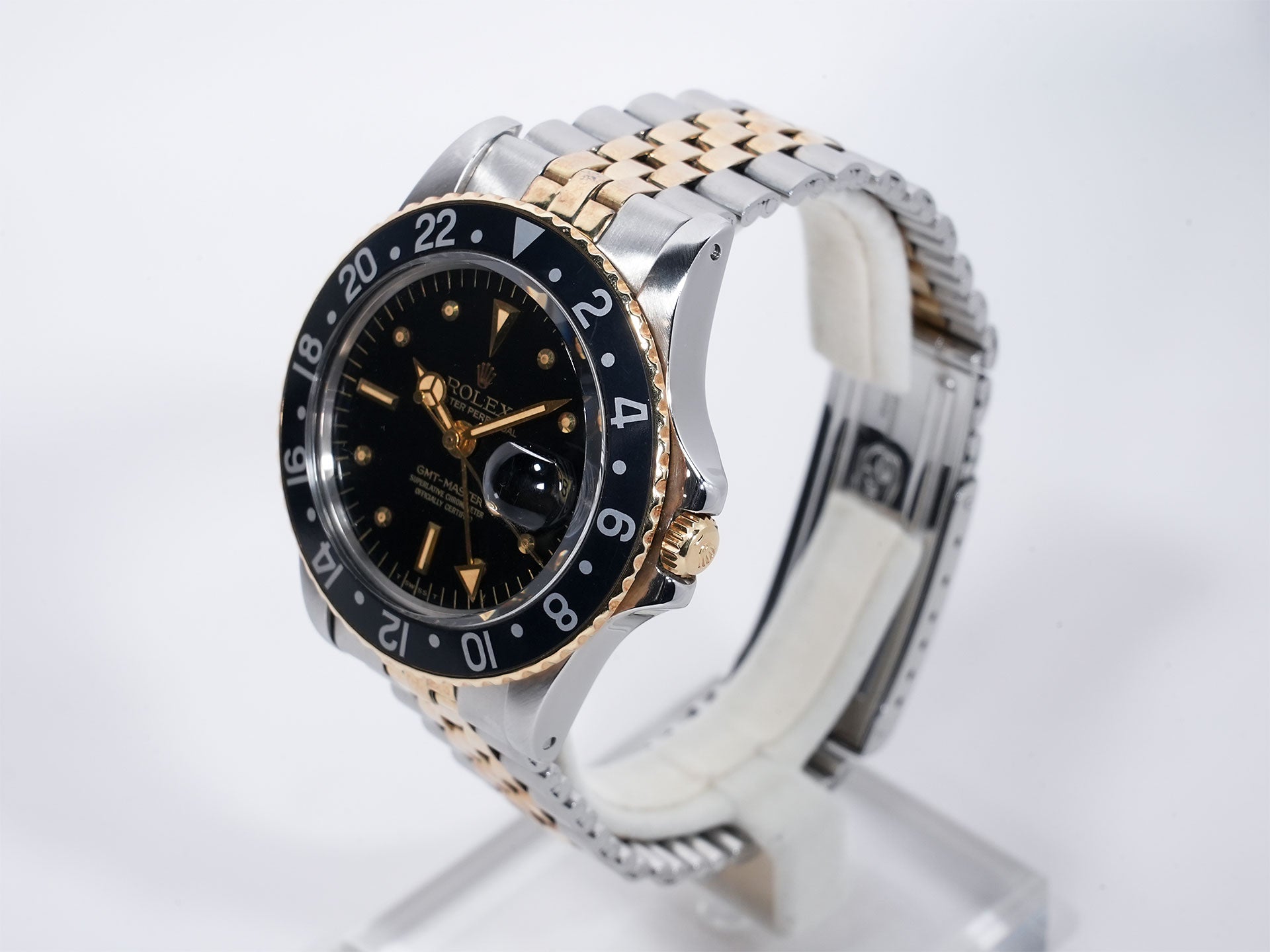 Rolex GMT-Master Ref. 1675/3 Stainless Steel/Yellow Gold Black Dial Jubilee Bracelet Used w5g67g3e