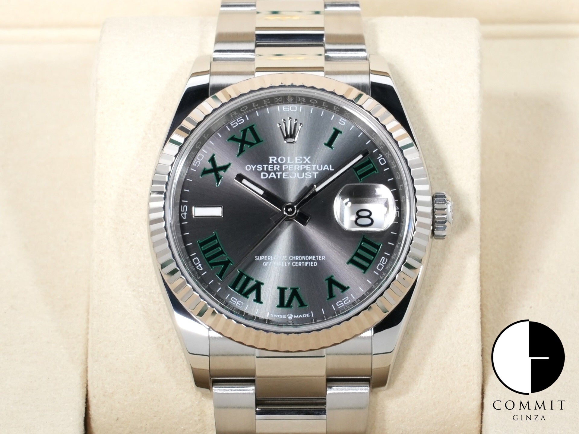 Rolex Datejust 36 Ref. 126234 Stainless Steel/White Gold Slate Roman Dial Oyster Bracelet Excellent Condition xxf298e5