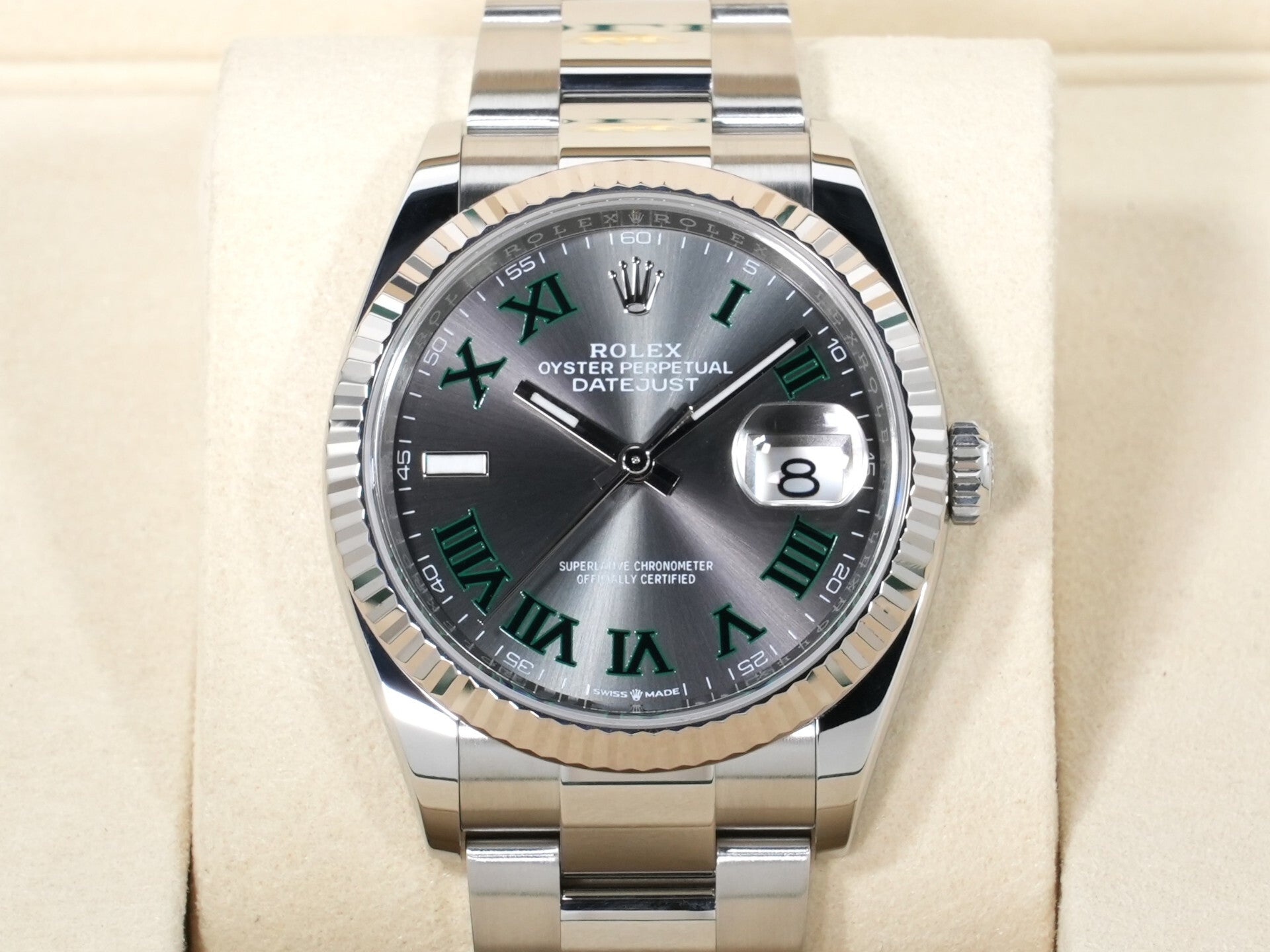 Rolex Datejust 36 Ref. 126234 Stainless Steel/White Gold Slate Roman Dial Oyster Bracelet Excellent Condition xxf298e5