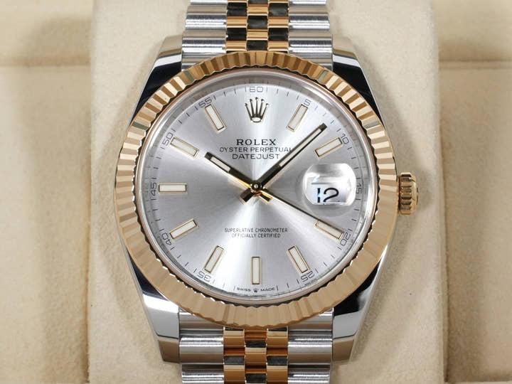 Rolex Datejust 41 Ref. 126333 Stainless Steel/Yellow Gold Silver Dial Jubilee Bracelet Excellent Condition uzpj98ia