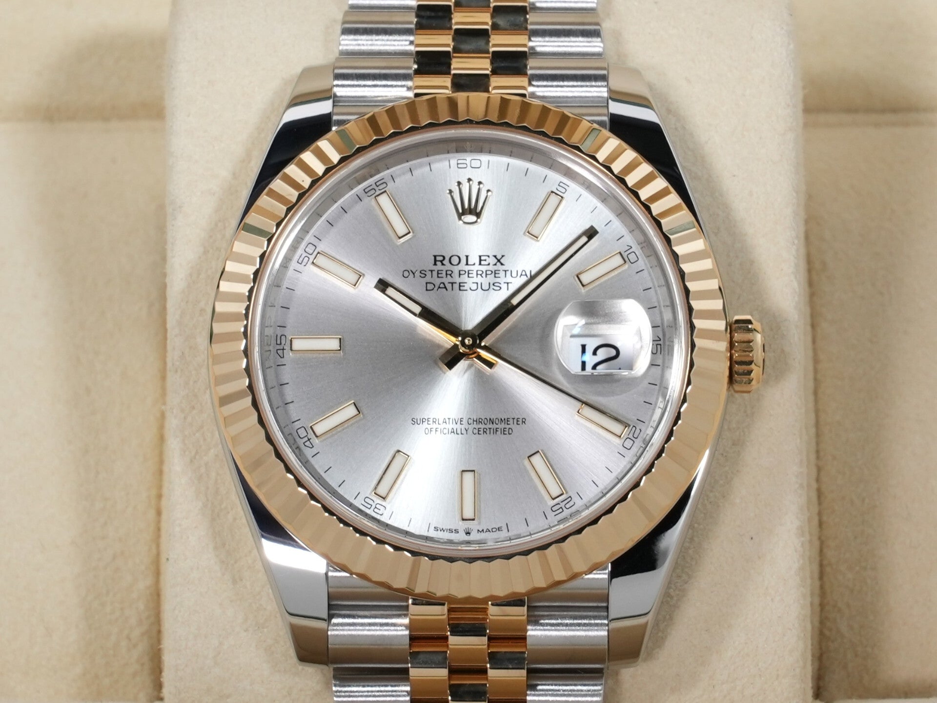 Rolex Datejust 41 Ref. 126333 Stainless Steel/Yellow Gold Silver Dial Jubilee Bracelet Excellent Condition uzpj98ia