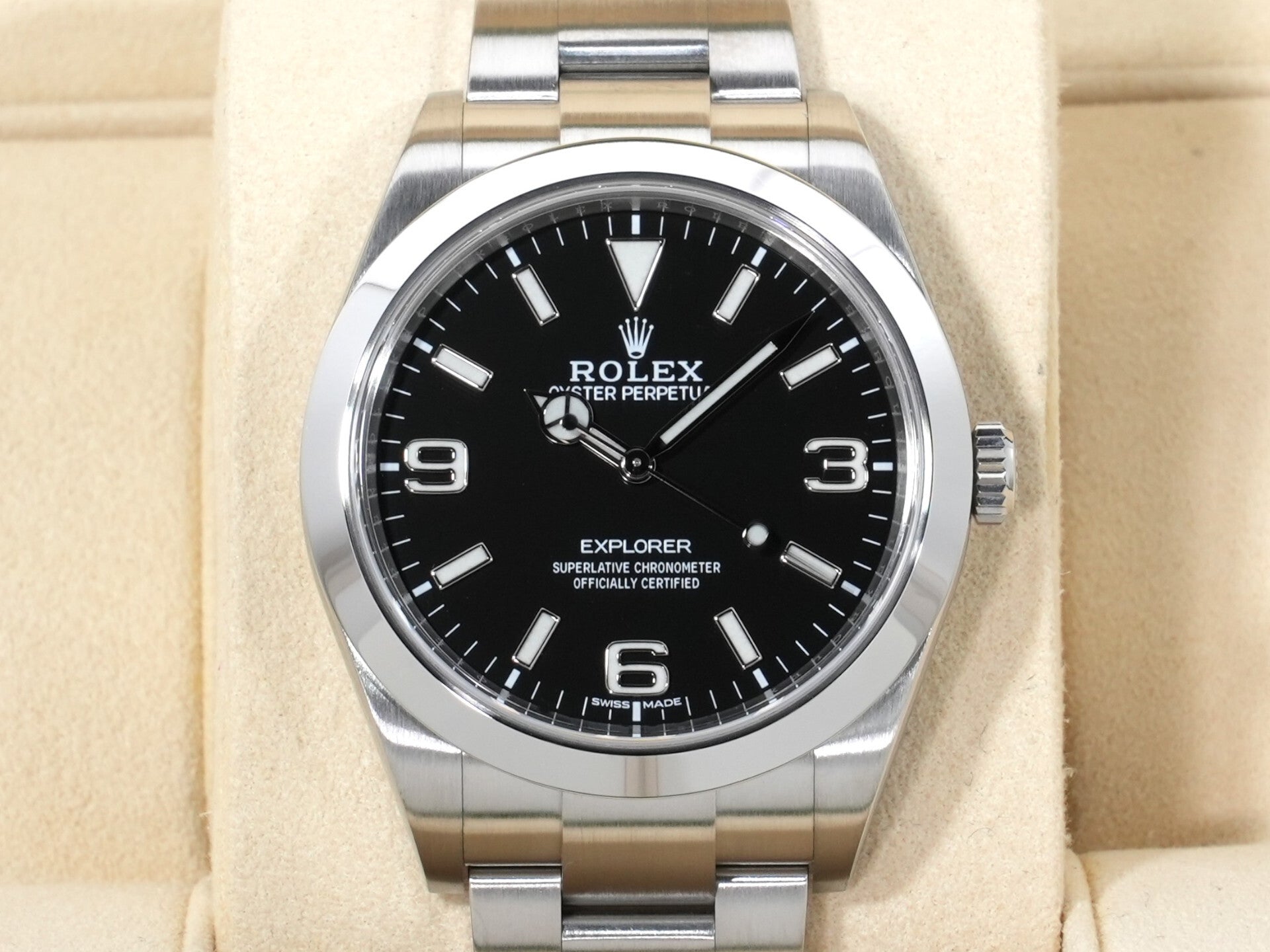 ロレックス エクスプローラーI Ref.214270 ステンレススチール ブラック文字盤 オイスターブレスレット 美品 gznksd8z