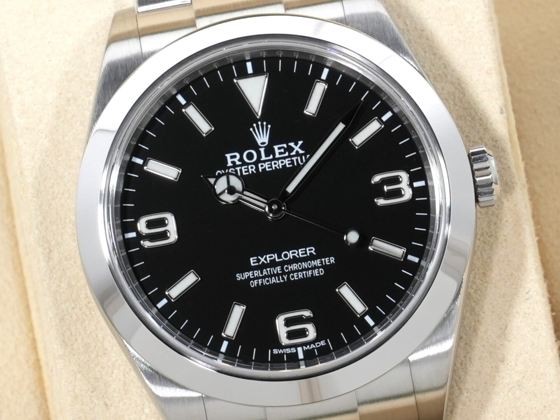 ロレックス エクスプローラーI Ref.214270 ステンレススチール ブラック文字盤 オイスターブレスレット 美品 gznksd8z