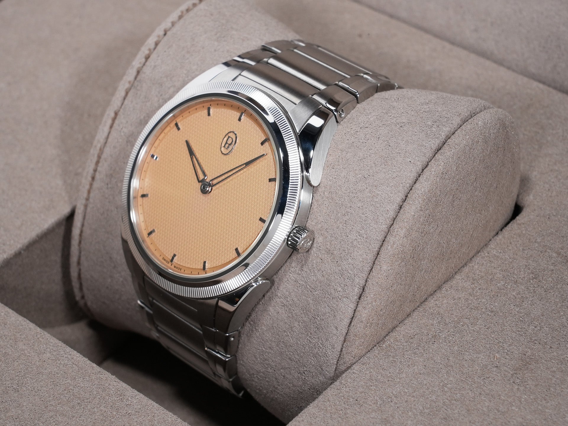 Parmigiani Fleurier Tonda PF Micro-Rotor Ref. PFC914-1020021-100182 Stainless Steel x Platinum Golden Siena Dial Excellent Condition xkczhbci