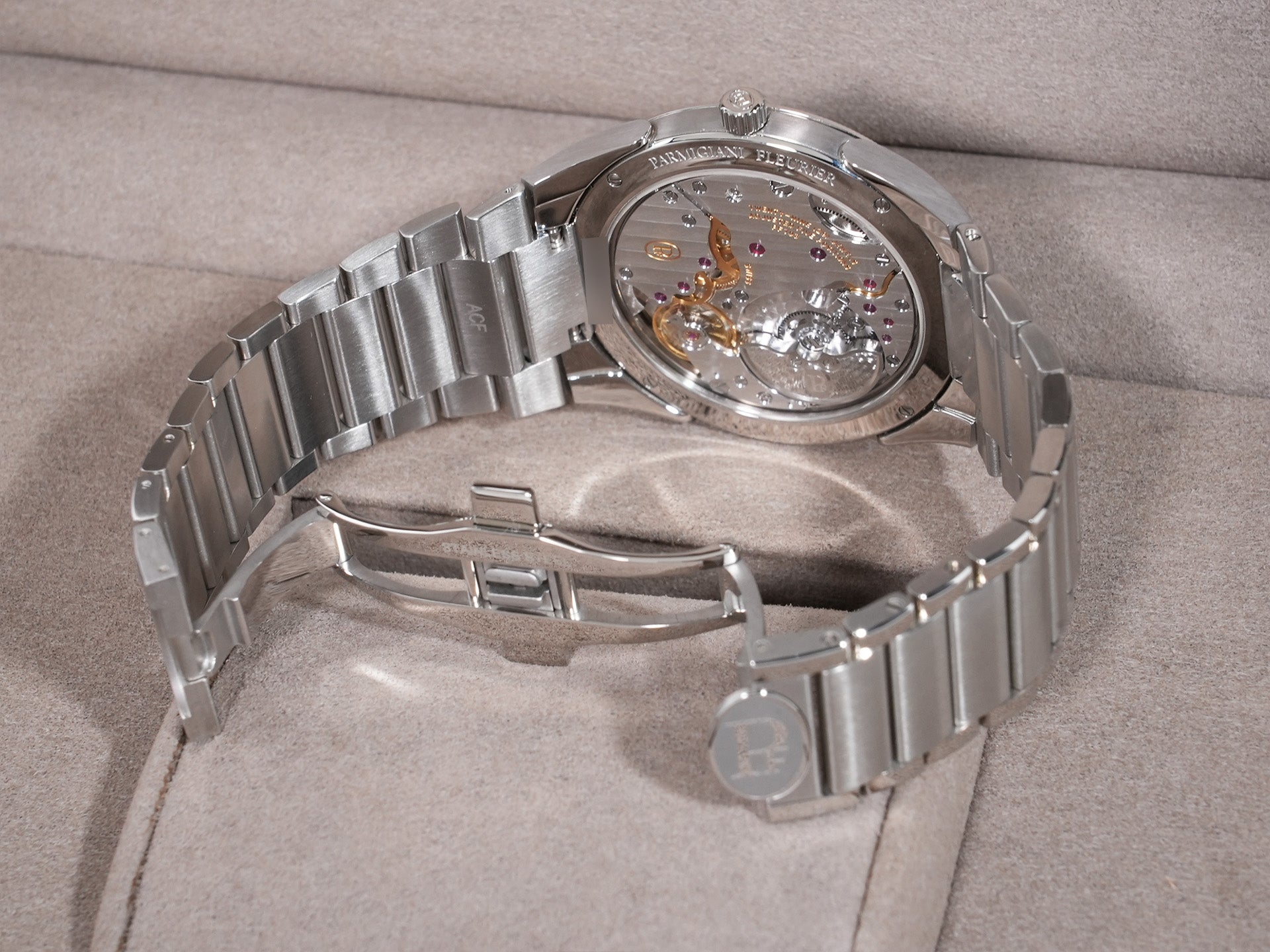 Parmigiani Fleurier Tonda PF Micro-Rotor Ref. PFC914-1020021-100182 Stainless Steel x Platinum Golden Siena Dial Excellent Condition xkczhbci