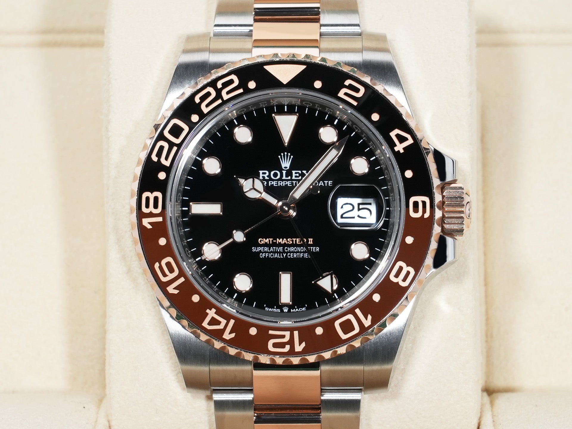 ROLEX GMT-Master II Ref.126711CHNR Stainless Steel/Everose Gold Black Dial Oyster Bracelet Used gu3awkfm