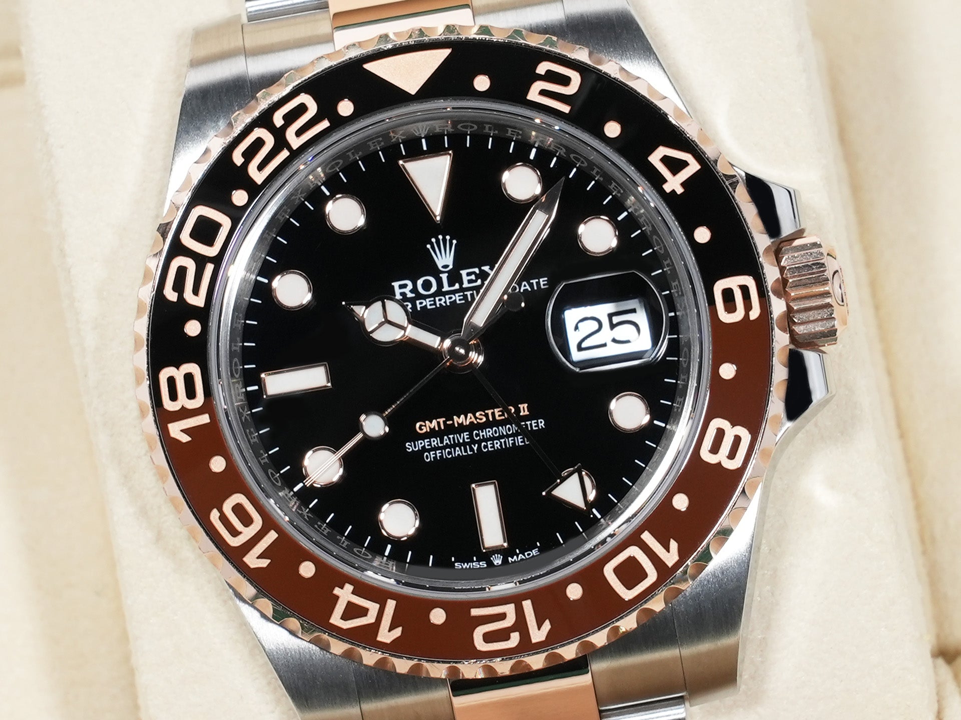 ROLEX GMT-Master II Ref.126711CHNR Stainless Steel/Everose Gold Black Dial Oyster Bracelet Used gu3awkfm